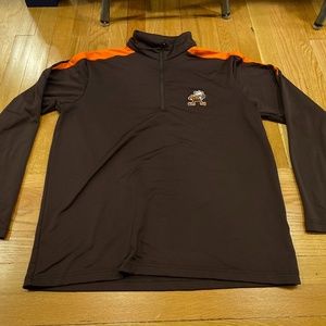 NFL Cleveland Browns Brownie the Elf 1/4 Zip Pullover Athletic Shirt - Size Med
